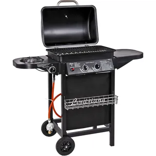 Gasgrill Gas Grill Grillwagen Barbecue BBQ 3 Flammen 8,7 kW 108x50x95 cm - Schwarz