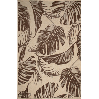 Teppich BRUNO BANANI "Larral, Blätter-Design auch für Balkon und Terrasse" Gr. 7, braun, B:240cm H:3mm L:320cm, Kunstfaser, Teppiche, Teppich, In- und Outdoor geeignet, Wetterfest & UV-beständig