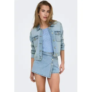 ONLY Jeansjacke »ONLLUMI LS RHINESTONE JACKET DNM PIM«, blau