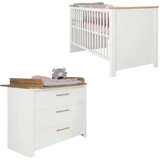 Roba Babyzimmer-Set Ava, 2-teilig , Weiß , Holzwerkstoff , 78x83.5x143 cm , Blauer Engel , Babymöbel & Kindermöbel, Babyzimmer