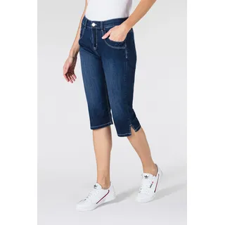 MAC Caprijeans "CAPRI" Eingelegte Zierfalten am Saum, dunkelblau used