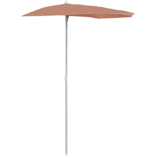 vidaXL Halb-Sonnenschirm 180 x 90 cm Terrakottarot
