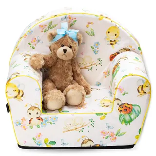 PinkZebra BEZUG für Kindersessel aus Schaumstoff, Sesselbezug, Bezug für Sessel, Past für Kindersessel in Größe: 51 x 34 x 42 cm, Sitzfläche: 26 x 26 cm, Öko-tex Standard 100, Marienkäfer
