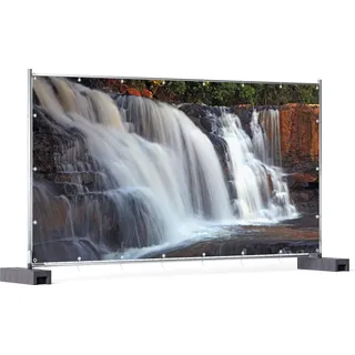 Wallario XXL Outdoor-Poster für Garten oder Balkon, Motiv Wasserfall im thailändischen Regenwald, in ca. 340 x 173 cm - Blau