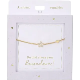 Depesche 13896.60 Armband in Gold, mit Stern Glitzerstein, variabel in der Länge, als Geschenk für Freunde und Familie