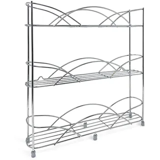 joeji's Kitchen Gewürzregal Stehend Organizer - Für Gewürz und Kräuter Gläser - Hält bis zu 21 Gewürzdosen - Enthält 2 Saugnäpfe für Stabilität - Ohne Bohren - Gewürzständer (Silber)