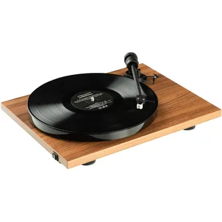Pro-Ject E1 BT, Plug & Play Einsteiger Plattenspieler mit MM Tonabnehmersystem, BT Sender, schaltbarer Phono Vorstufe und elektronischer Geschwindigkeitsänderung (AT3600L, Walnuss)