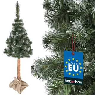 KOTARBAU® Künstlicher Weihnachtsbaum Schnee 180 cm Diamantkiefer Kiefernbaum auf einem Holz Stamm mit Plastik Ständer Christbaum Weihnachtsbaum Künstlich wie Echt Kunstbaum Weihnachten Christmas Tree - Weiß
