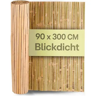 Praknu Sichtschutzmatte Bambus 90 x 300 cm Braun