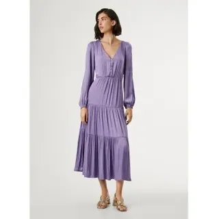 Pepe Jeans für Damen. PL953760 Ohanna Kleid flieder (XS), Lässig, Polyester, Langarm