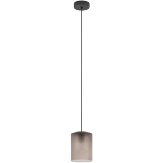 EGLO Hängelampe Colomera, Pendelleuchte über Esstisch, elegante Esszimmerlampe aus Metall in Schwarz und Rauchglas, E27 Fassung, Ø 15 cm