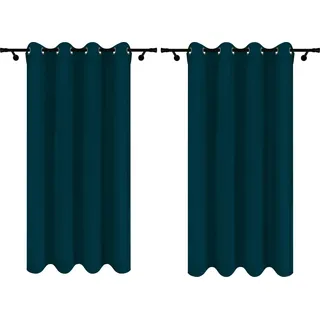 Vorhänge aus Velours mit Ösen 140x160 cm 2 Stücke Dunkelblau Fertige Gardinen