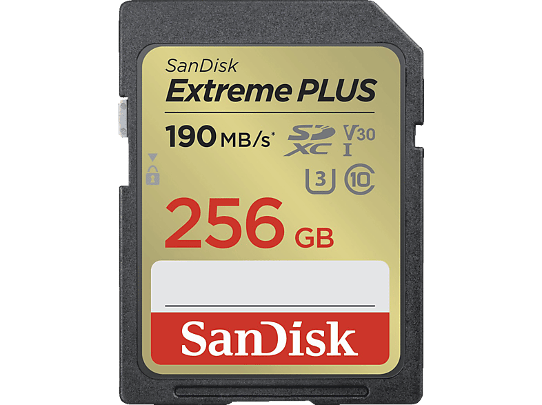 Bild von Extreme PLUS R190/W130 SDXC 256GB, UHS-I U3, Class 10 (SDSDXWV-256G-GNCIN)
