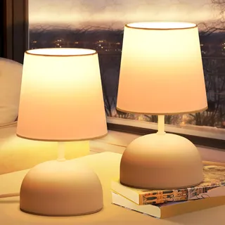 ZMH Nachttischlampe Weiß 2 St.