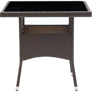 vidaXL Garten-Esstisch Braun Poly Rattan - Braun