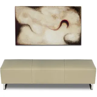 Lange Lederbank Sitzbank Flurbank bank Leder Echtleder Beige Grau Länge 150 cm