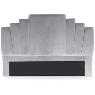 Menzzo Arena Kopfteil Bett 180 cm, Samtbezug Silber