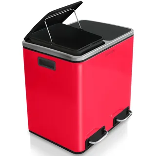 Karat Tretmülleimer Felix Trennsystem Himbeerrot 2 x 30 Liter (60 Liter) - Rot