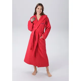 Unisex-Bademantel KANGAROOS "Cassidy, für Damen & Herren, Standardlänge & Überlänge" Gr. M, rot, L:132cm, Walkfrottee, Hausmäntel, Unisex-Bademantel, mit Taschen, Männer und Frauen, Baumwolle, Reise, Hotel, Sauna, S-3XL, Topseller