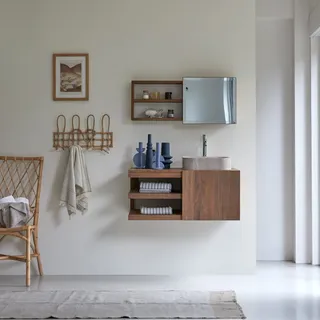 Typo - Waschtisch-Unterschrank aus Nussbaum massiv 90 cm