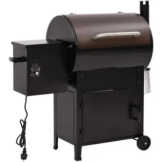 Pelletgrill mit Schornstein Schwarz 104 cm Eisen - Schwarz