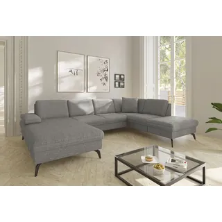 sit&more Wohnlandschaft Polyester U-Form 3-Sitzer Grau