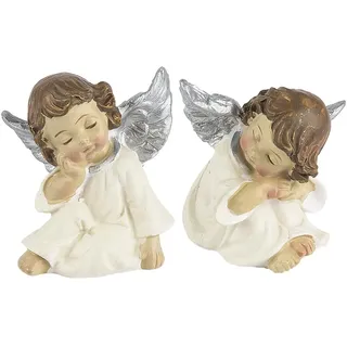 Ideen mit Herz Kleine Deko-Figuren Engel | Weihnachtsfiguren ideal zum Basteln oder als Tischdeko für Weihnachten | 2 Engel-Figuren | jeweils ca. 4,5 x 3,5 x 3 cm
