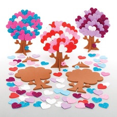Baker Ross AX738 Love Heart Kits – Schaumstoff-Aufkleber zum Abziehen für Valentinstag-Basteln für Kinder, 5 Stück