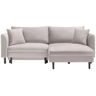 Ti'me Ecksofa , Creme , Textil , Buche , massiv , Uni , Füllung: Schaumstoff,Schaumstoff , Ottomane rechts, L-Form, links montierbar, rechts montierbar , 235x165 cm , Stoffauswahl, Liegefunktion, Rücken echt , Wohnzimmer, Sofas & Couches, Wohnlandschaften, Ecksofas