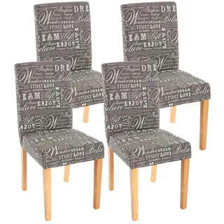MCW Esszimmerstuhl Schrift Textil Grau 4er-Set