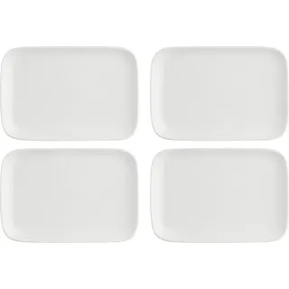 La Porcellana Bianca Set mit 4 rechteckigen Tabletts 30x22 cm P004703022Z - Weiß
