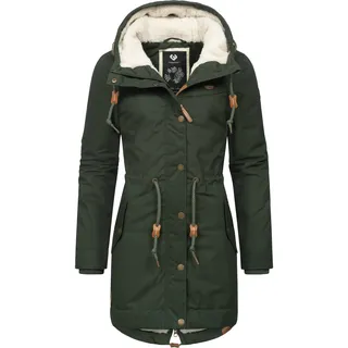 Ragwear Damen langer Mantel warme Winterjacke mit Kapuze YM-Canny Dark Olive22 Gr. M - M