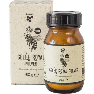 beegut BIO Gelée Royal Pulver, 50g gefriergetrocknetes BIO Gelee Royal (royal jelly), lange haltbar ohne Kühlung