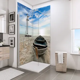 Schulte »ExpressPlus DecoDesign«, Duschrückwand Foto über Eck Ruderboot 210x90x90cm