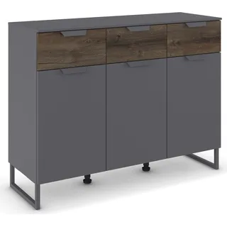 Rauch Kombikommode 120 x 92 x 42 cm graumetallic / Atlantic Oak Dunkel