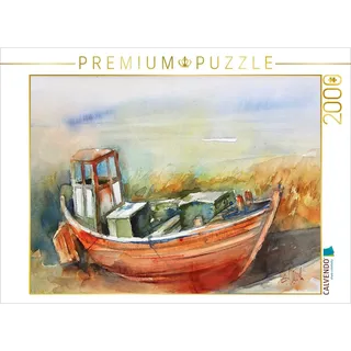 CALVENDO Puzzle Fischerboot auf dem Darß, Ostsee/Deutschland 2000 Teile Puzzle quer | 2000 Teile Lege-Größe 90x67cm Foto-Puzzle für glückliche Stunden