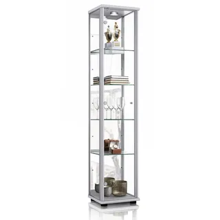 K-Möbel Vitrine 37 x 176 x 33 cm Silber