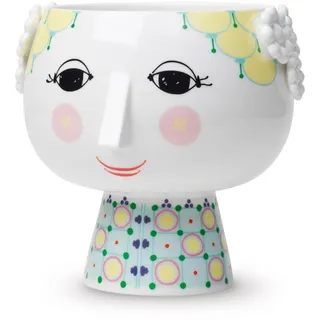 Bjørn Wiinblad Übertopf mit Fuß Ø15.5 cm Eva verspielte Details für Blumen, gelb