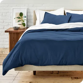 Bare Home - Bettwäsche-Set 155 x 200 cm - 1 Bettbezug + 2 Kissenbezüge, Oeko-TEX Standard 100, (155 x 220/80 x 80 x 2), Dunkelblau