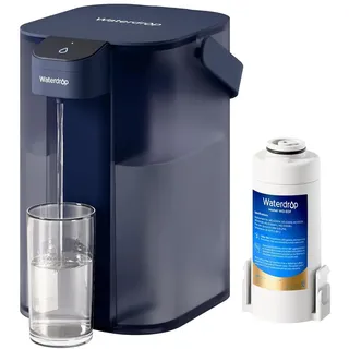 Waterdrop Sofortiger Elektrischer Wasserfilter Kanne, 3.5L 3 Monate Wasserfilter Outdoor Trinkwasser System, Reduziert Chlor, Blei, Quecksilber, PFAS, PFOA/PFOS, Blau (Reduziert TDS Nicht)