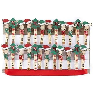 Heitmann Deco Bastel-Adventskalender Holz-Klammern