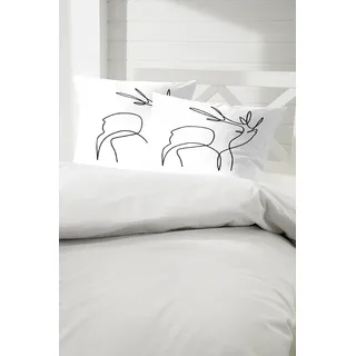 Primera Pablo picasnow Abstraktes Rentier Schwarz/Weiß 155 x 220 cm + 2 x 80 x 80 cm