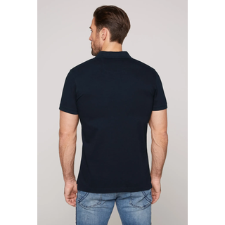 Poloshirt CAMP DAVID, Herren, Gr. M, blau (blau navy), Web, Obermaterial: 95% Baumwolle, 5% Elasthan, bestickt, unifarben, bequem hüftbedeckend, Rundhals, Bündchen, Shirts Poloshirt, mit kleiner Logo-Stickerei auf Brusthöhe, Topseller