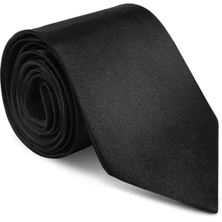 URAQT Herren Krawatten, Satin Elegant Krawatte 8 cm für Herren, Klassische Hochzeit Krawatte für Büro oder Festliche Veranstaltungen(Schwarz)