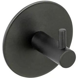 Schöner Wohnen Haken , Schwarz , Metall , rund , 7x7x5 cm , Garderobe, Garderobenhaken, Kleiderhaken