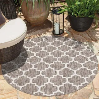 Carpet City Outdoorteppich »Outdoor 462« rund 5 mm Höhe UV-beständig, Flachgewebe, auch in quadratischer Form erhältlich, beige