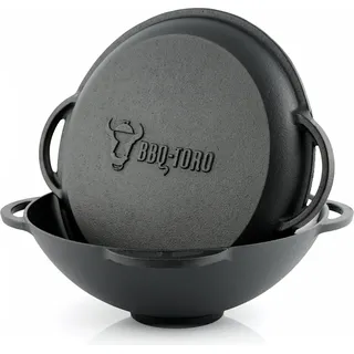 BBQ-Toro Kazan, Gusseisen Topf, 6,9 Liter, Traditioneller Gusstopf - Schwarz