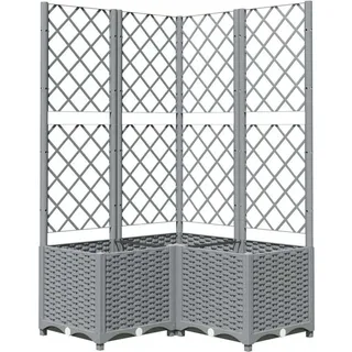 vidaXL Pflanzkübel mit Rankgitter 80 x 80 x 136 cm Hellgrau