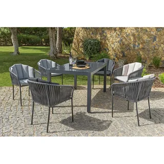 Ambia Garden Gartensessel , Grau , Metall, Kunststoff, Textil , Füllung: Polyurethan (Pur) , Rundrohr , 59 cm , Stoffauswahl, stapelbar, gastro- und objekttauglich, inklusive Armlehnen , Gartenmöbel, Gartensessel, Gartenstühle