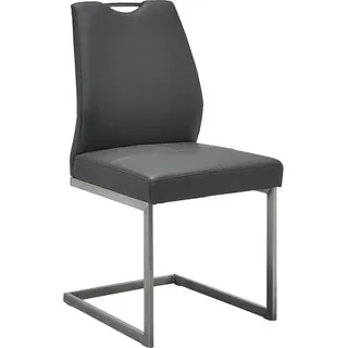 Dieter Knoll Schwingstuhl , Grau, Edelstahlfarben , Metall, Textil , eckig, Flachrohr , 47x99x58 cm , Emas , Lederauswahl, Stoffauswahl , Esszimmer, Stühle, Schwingstühle